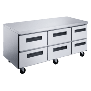 Dukers Undercounter Refrigerator – 6 Drawer, 72"