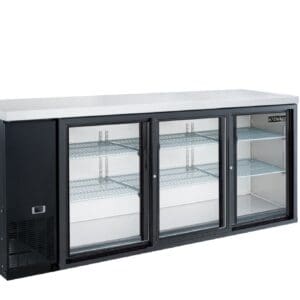 Dukers Back Bar Cooler – 72", 3 Door, Stainless