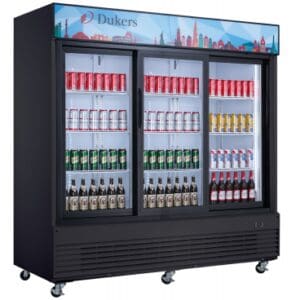 Dukers Glass Door Merchandiser Refrigerator – Sliding Door, 68 cu ft