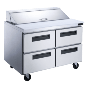 Dukers Sandwich Prep Table – Standard, 48", 12 Pan, 4 Drawer