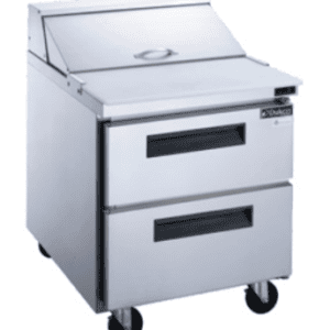Dukers Sandwich Prep Table – Standard, 29", 8 Pan, 2 Drawer